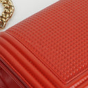 Chanel Boy Red Flap Leather Bag