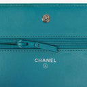 Chanel Boy Wallet On Chain Bag Turquoise Patent Leather Silver-Tone Hardware