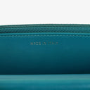Chanel Boy Wallet On Chain Bag Turquoise Patent Leather Silver-Tone Hardware