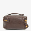 Chanel Brown Caviar Quilted Leather Timeless Cosmetic Case