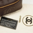 Chanel Brown Caviar Quilted Leather Timeless Cosmetic Case