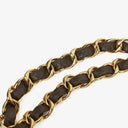 Chanel Brown Leather CC Logo Chain Tote Bag
