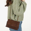 Chanel Brown Quilted Suede Tassel Flap Bag, 1989-1991