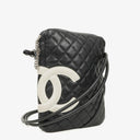 Chanel Cambon Black Leather Quilted Medium Messenger Bag