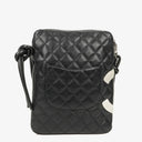 Chanel Cambon Black Leather Quilted Medium Messenger Bag