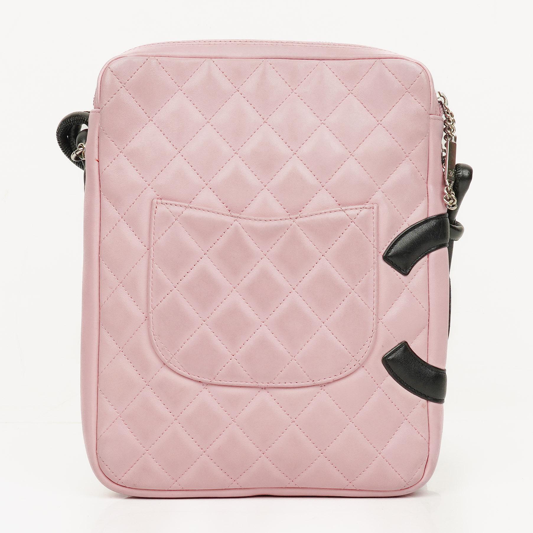 Chanel Cambon Pink Leather Quilted Medium Messenger Bag