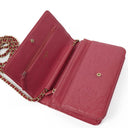 Chanel Camelia Pink Embossed Lambskin Wallet On Chain WOC