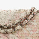 Chanel Camellia Limited Edition Print Tweed Medium Double Flap Bag Silver-Tone Hardware