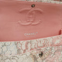 Chanel Camellia Limited Edition Print Tweed Medium Double Flap Bag Silver-Tone Hardware