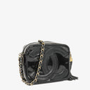Chanel Camera CC Small Black Patent Leather Tassel Shoulder Bag