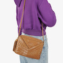 Chanel Camera Tassel Brown Leather Crossbody Bag