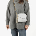 Chanel Camera Tassel CC White Quilted Lambskin Bag