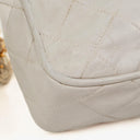 Chanel Camera Tassel CC White Quilted Lambskin Bag