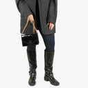 Chanel CC Black Envelope Patent Leather Multi Chain Shoulder Bag