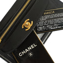 Chanel CC Black Leather Wristlet Bag 24K Gold-Plated Hardware, 1996-1997