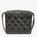 Chanel CC Black Quilted Lambskin Crossbody Messenger Bag