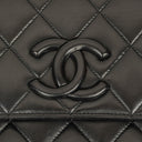 Chanel CC Black Quilted Lambskin Crossbody Messenger Bag
