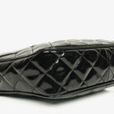 Chanel CC Black Quilted Patent Leather Camera Tassel Bag