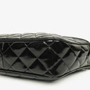 Chanel CC Black Quilted Patent Leather Camera Tassel Bag