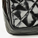 Chanel CC Black Quilted Patent Leather Camera Tassel Bag