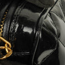 Chanel CC Black Quilted Patent Leather Camera Tassel Bag