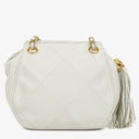 Chanel CC Double Chain White Shoulder Bag