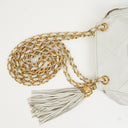Chanel CC Double Chain White Shoulder Bag