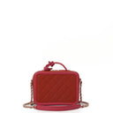 Chanel CC Filigree Small Vanity Case In Red And Pink Quilted Caviar Leather And Champagne Gold-Tone Hardware