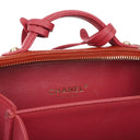 Chanel CC Filigree Small Vanity Case In Red And Pink Quilted Caviar Leather And Champagne Gold-Tone Hardware