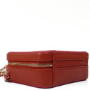 Chanel CC Filigree Small Vanity Case In Red And Pink Quilted Caviar Leather And Champagne Gold-Tone Hardware