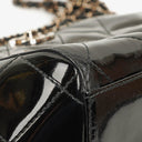 Chanel CC Front Pocket Black Quilted Patent Leather Small Tote Bag