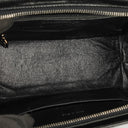 Chanel CC Front Pocket Black Quilted Patent Leather Small Tote Bag
