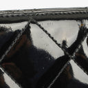 Chanel CC Front Pocket Black Quilted Patent Leather Small Tote Bag