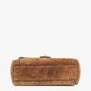 Chanel CC Logo Brown Suede Top Handle