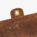Chanel CC Logo Brown Suede Top Handle