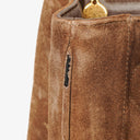Chanel CC Logo Brown Suede Top Handle