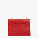 Chanel CC Logo Red Leather Full Flap Shoulder Bag