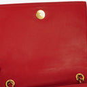 Chanel CC Logo Red Leather Full Flap Shoulder Bag