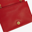 Chanel CC Logo Red Leather Full Flap Shoulder Bag