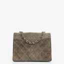 Chanel CC Logo Suede Full Flap Shoulder Bag