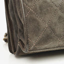 Chanel CC Logo Suede Full Flap Shoulder Bag
