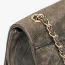 Chanel CC Logo Suede Full Flap Shoulder Bag