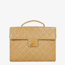 Chanel CC Maxi Logo Beige Briefcase
