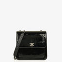Chanel CC Square Black Patent Leather Flap Bag