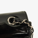 Chanel CC Square Black Patent Leather Flap Bag