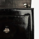 Chanel CC Square Black Patent Leather Flap Bag