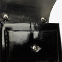 Chanel CC Square Black Patent Leather Flap Bag