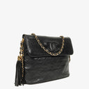 Chanel CC Tassel Quilted Black Leather Shoulder Bag