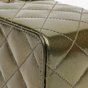 Chanel CC Vanity Case Olive Green Iridescent Quilted Patent Leather