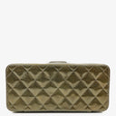 Chanel CC Vanity Case Olive Green Iridescent Quilted Patent Leather